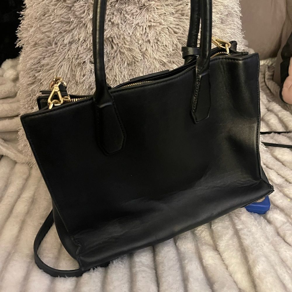 Black gold silver nine west ivy maddol shopper tote bag purse pocketbook - Picture 8 of 12